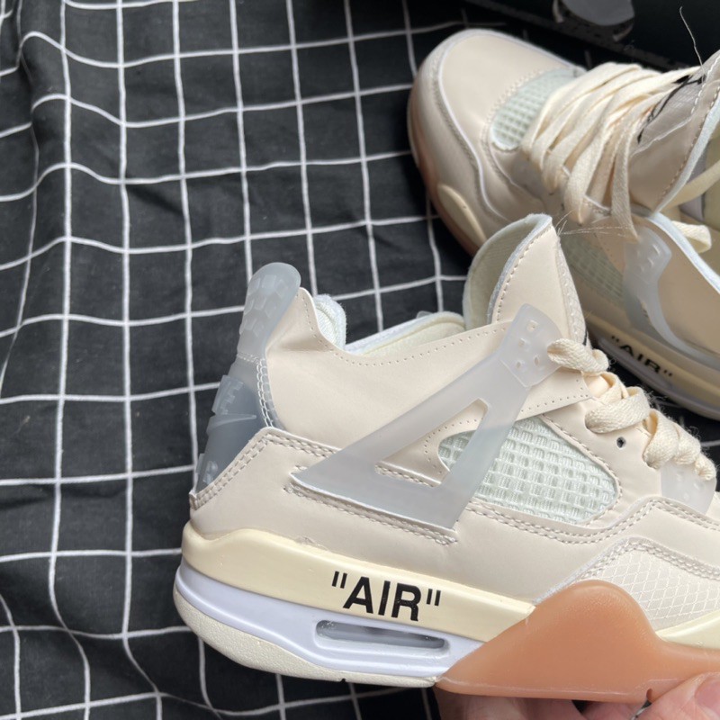 [Full box-phụ kiện] giày Jordan 4 offwhite kem cao cấp