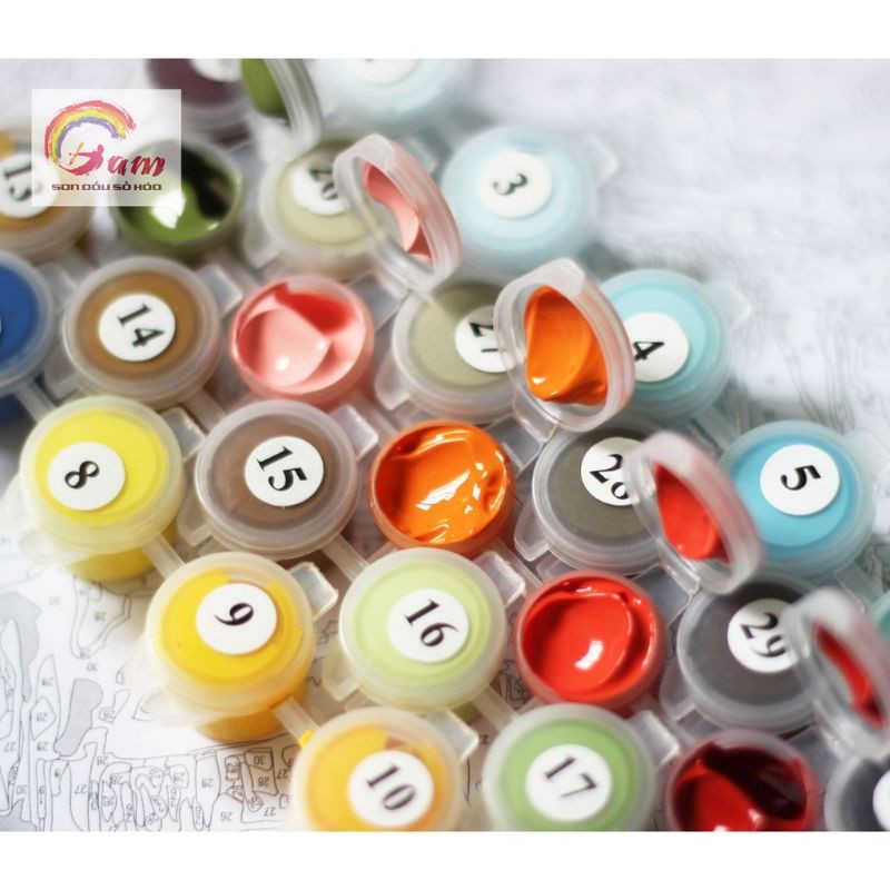 Tranh Tô Màu Số Hóa Nàng Thơ Nhiều Mẫu Hot -Đã Căng Khung