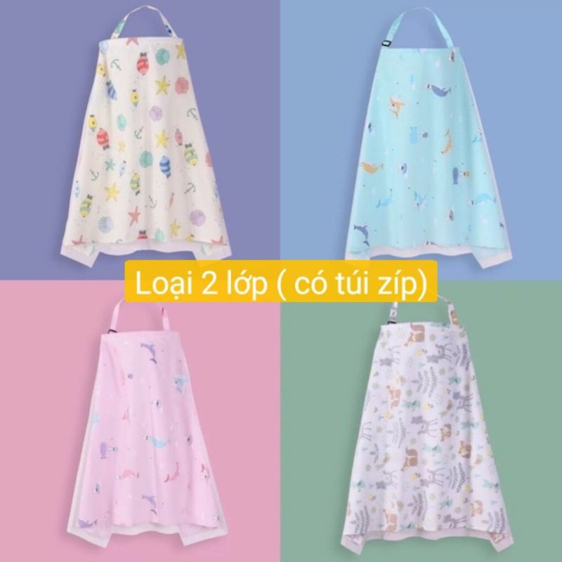 Ninikids: Khăn choàng che bé bú cotton  đồ dùng sơ sinh, đồ dùng mẹ và bé