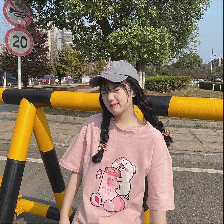 Áo thun HIIXIIVI 100% cotton tay ngắn cổ tròn phong cách Hàn Quốc thời trang mùa hè 2022 cho nữ