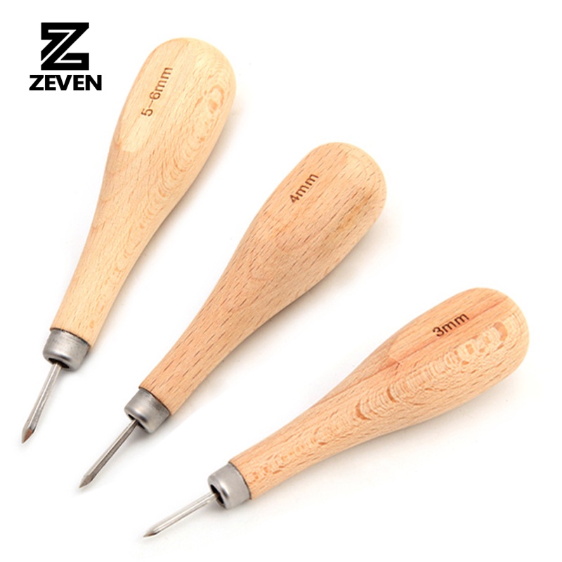 1 Mũi Kim Cương Bằng Gỗ 3mm 4mm 5-6mm Chuyên Dùng May Đồ Da