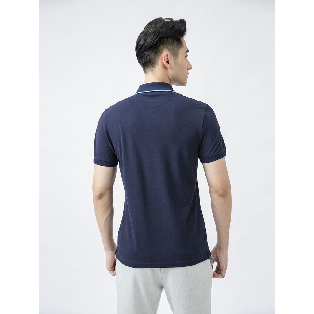 Áo Thun Polo Ngắn Tay Có Cổ Bẻ ARISTINO APS035S1 Áo Phông Nam màu xanh tím than dáng regular fit suông vừa vải cotton