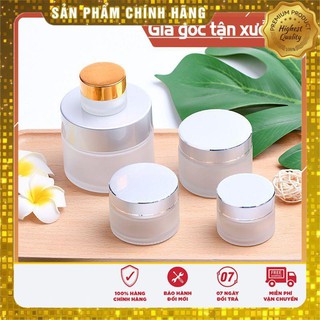 Hủ Chiết Mỹ Phẩm Thủy Tinh Nắp Bạc 30g - hủ đựng mỹ phẩm - hủ kem thủy tinh