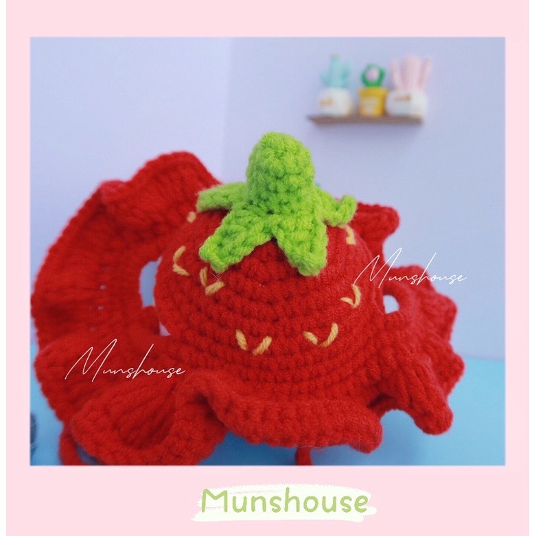 Mũ len tai bèo cho chó mèo