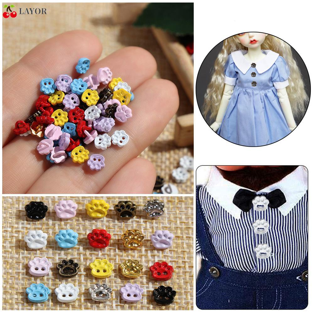 Bộ 20 Nút Kim Loại 5mm Mini 1/2 Lỗ 10 Màu Tự Khâu Quần Áo Búp Bê