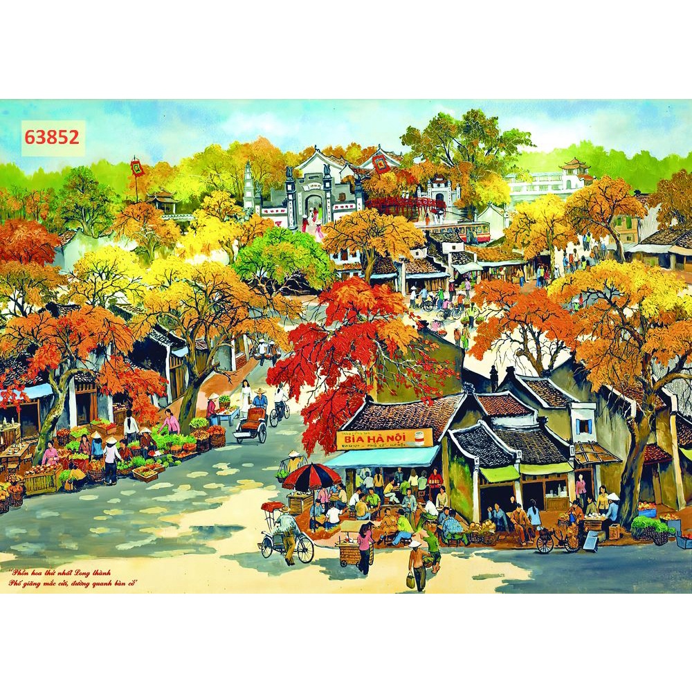 Tranh Đồng Quê Việt Nam Lụa 3D Cao Cấp Dán Tường 3D