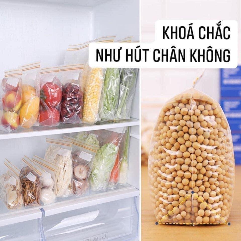 Túi Zip Đựng Thực Phẩm Có Khoá An Toàn Chắc Chắn Sét 3 Hộp