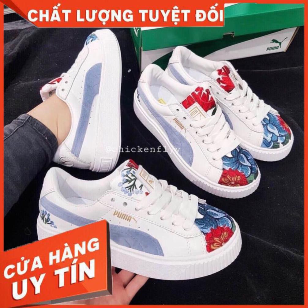 [ẢNH THẬT] [SALE LỚN] Giày Sneaker Nữ Puma Thêu Hoa (fullbox+freeship) Cao Cấp TOP CHAY Có Sẵn 2020 👟 :)) sịn RẺ ' hot :