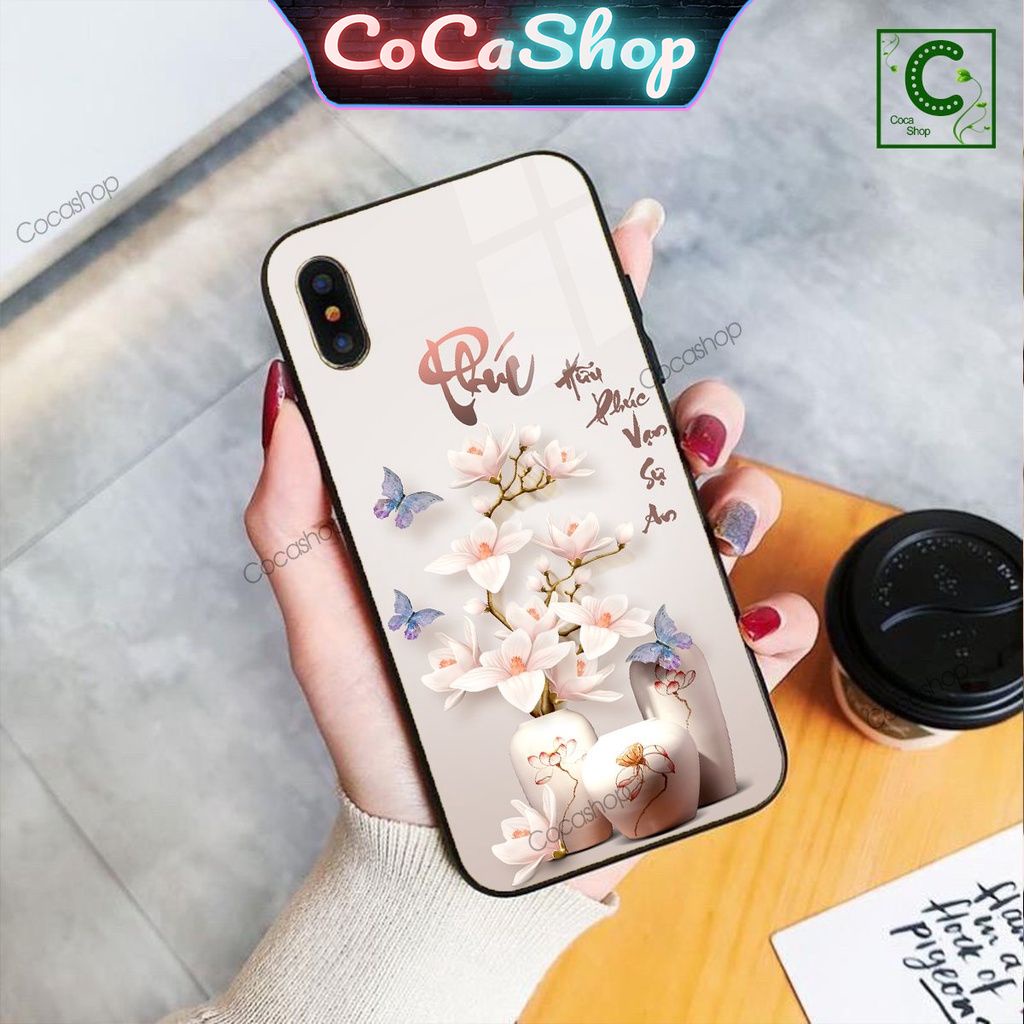 Ốp lưng iphone mặt kính bóng sang trọng - Ốp chữ Phúc - 6/6plus/6s/6splus/7/7plus/8/8plus/x/.....