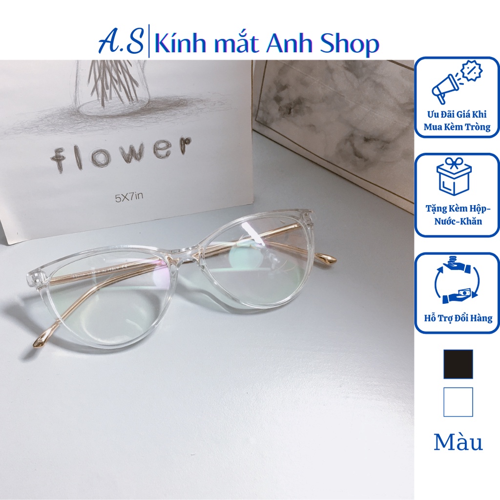 Kính mắt mèo nữ giới  chất liệu nhựa dẻo kết hợp càng kính kim loại phong cách trẻ trung 5029