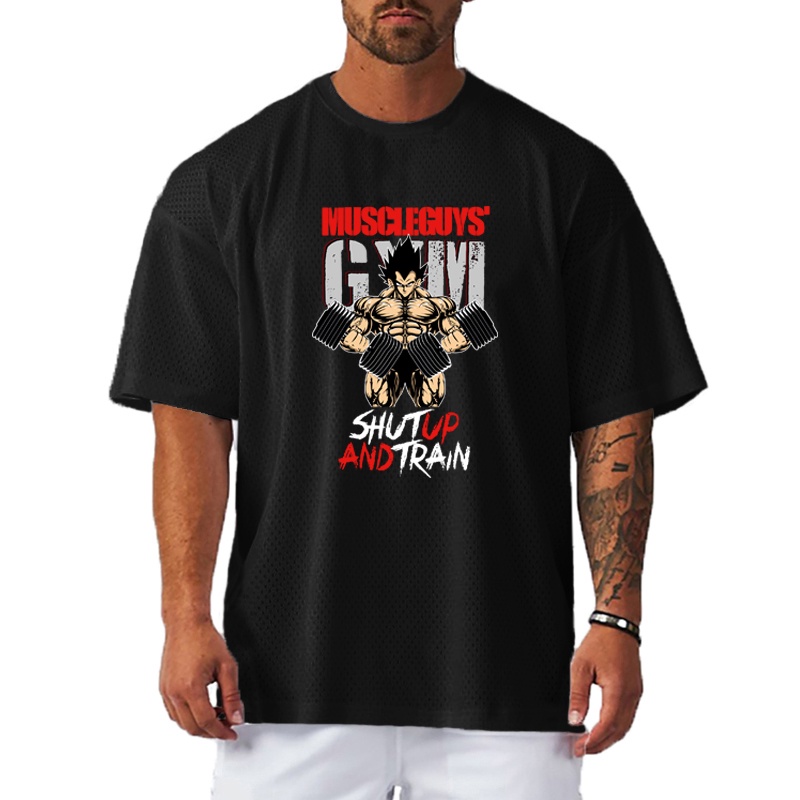 Áo Thun Thể Thao Tay Ngắn Phối Lưới Khô Thoáng Nhanh Thời Trang Cho Nam