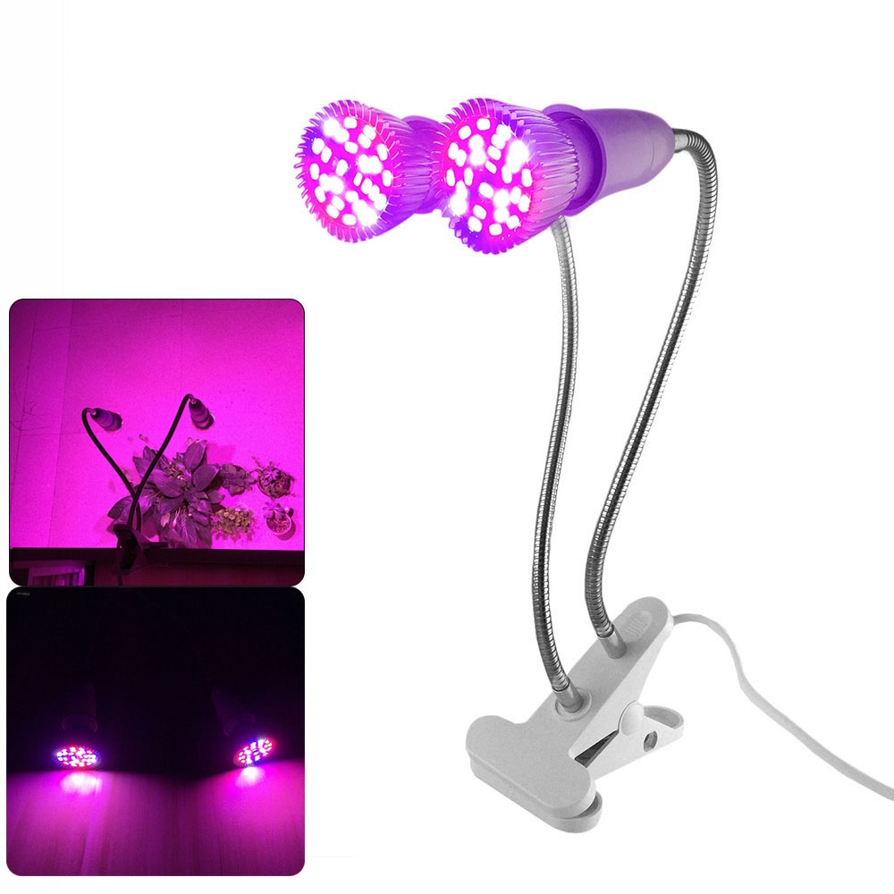28 Bóng Đèn LED Toàn Phổ Cây Phát Triển Đèn Kép Đầu Cây Hoa Phát Triển Đèn Trong Nhà Thủy Canh Nhà K