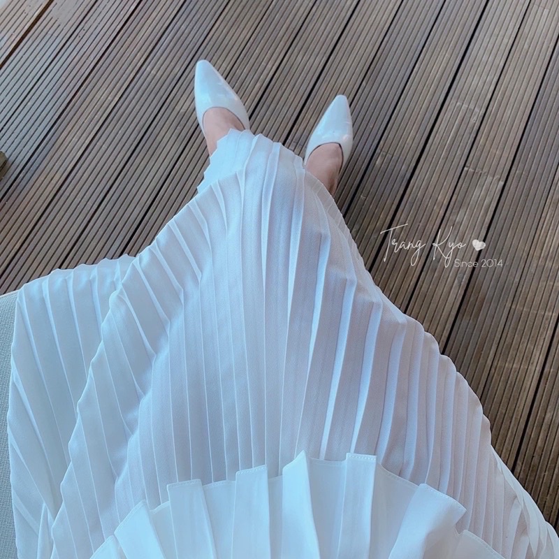 CHÂN VÁY XẾP LY DÁNG DÀI