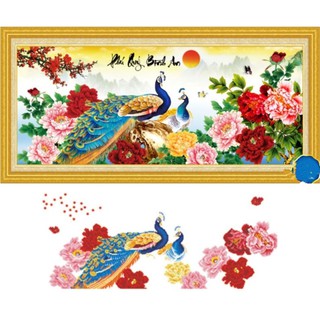TRANH ĐÍNH ĐÁ PHÚ QUÝ BÌNH AN DF311 - 115x52cm
