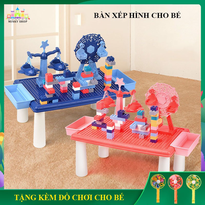 Sale Sốc Bàn Xếp Hình Lego Đa Chức Năng Cho Bé Trai, Gái, Đồ Chơi Trẻ Em Thông Minh Lắp Ráp Ghép Phát Triển Tư Duy