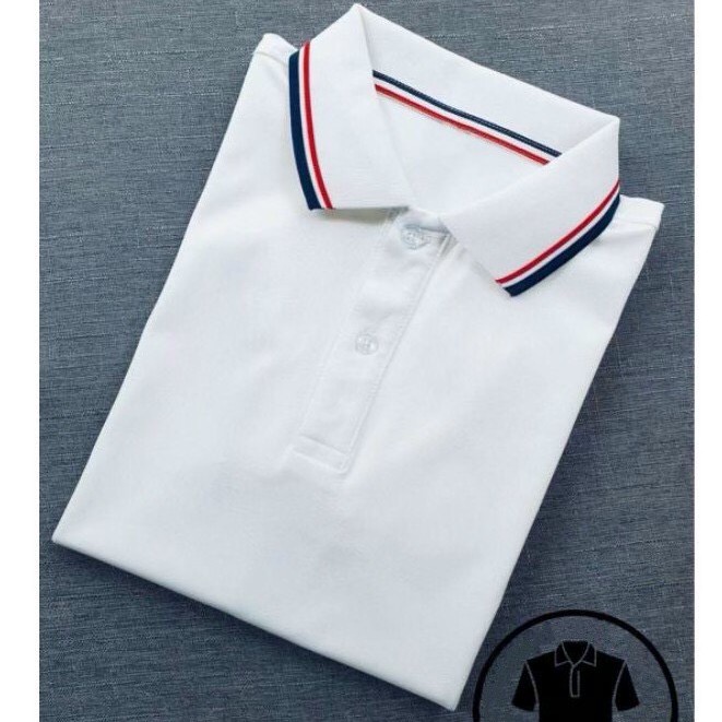 Áo polo áo thun nam nữ đẹp ngắn tay có cổ thời trang công sở lịch lãm cao cấp chất vải coton cá sấu đen, trắng có viền