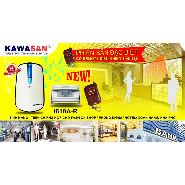 Chuông báo khách không dây KAWASAN KW-i618A-R  và KW-I618A