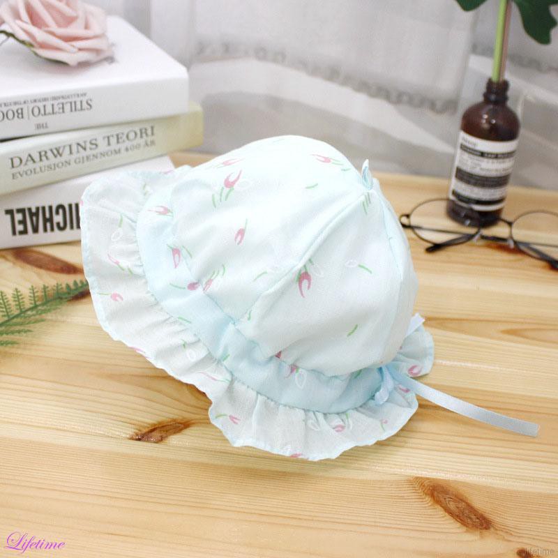 Mũ bucket chất cotton hoạ tiết hoa phong cách công chúa cho bé gái