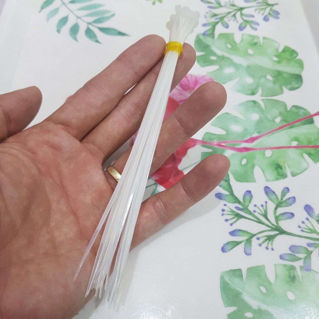 Dây thít nhựa 150mm màu trắng, dây rút nhựa 15cm (túi 20 dây)