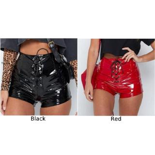 Quần Short Da Bóng Lưng Cao Size Lớn Cho Nữ
