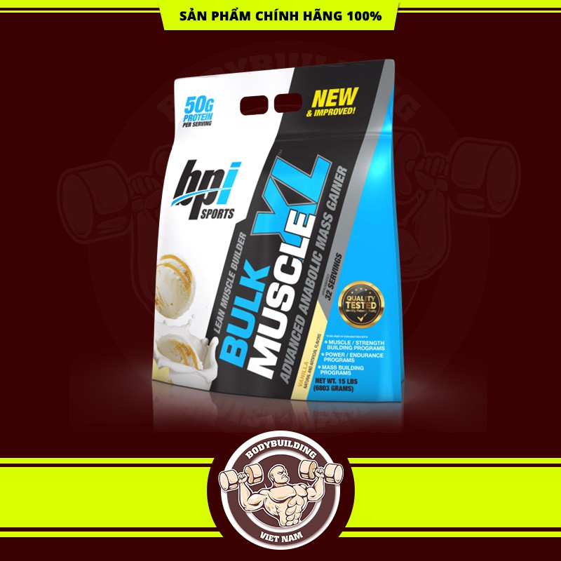 BPI BULK XL MUSCLE MASS GAINER - SỮA TĂNG CÂN CHẤT LƯỢNG 15LBS