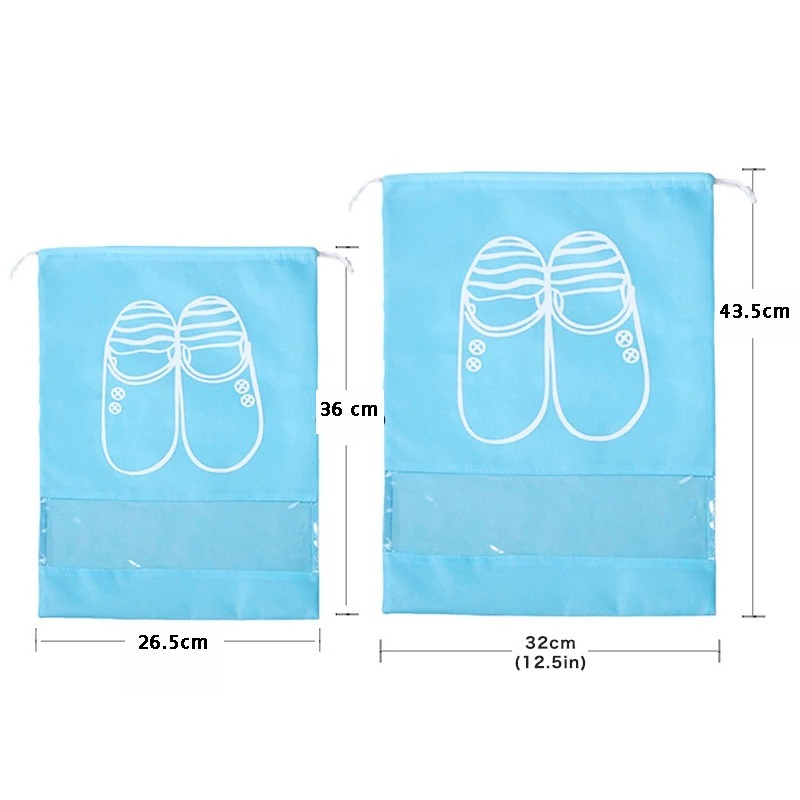 Non Woven Drawstring Clothing Organizer/ Travel Portable Shoe Storage Bag/ High Capacity Waterproof Container Bag/ Foldable Dustproof Tote Beam Sorting Pouches