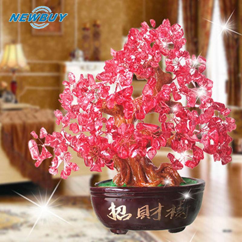 Chậu cây kim tiền phong thủy bằng đá pha lê dùng trang trí đa dụng với kích thước 16*8*19cm