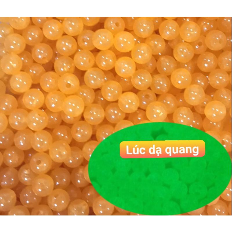 gói 50 hạt xỏ chuỗi dạ quang phát sáng trong đêm màu cam