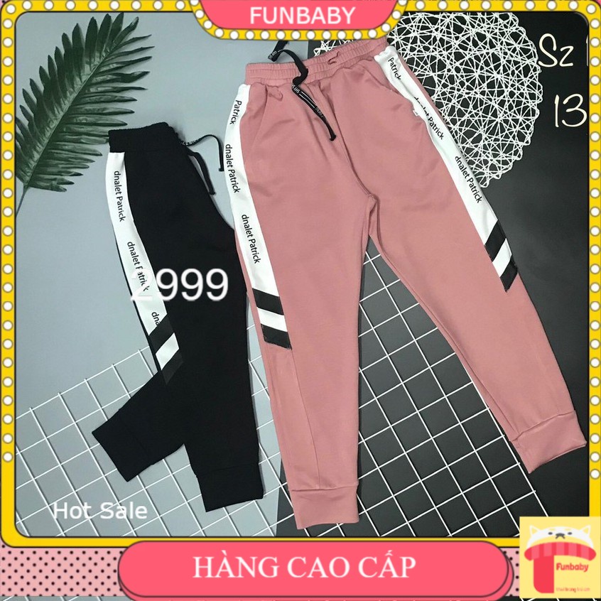 Quần nỉ bé gái 2-6 vải UMI in chữ dáng, quần nỉ thể thao cho bé ống rộng bo gấu