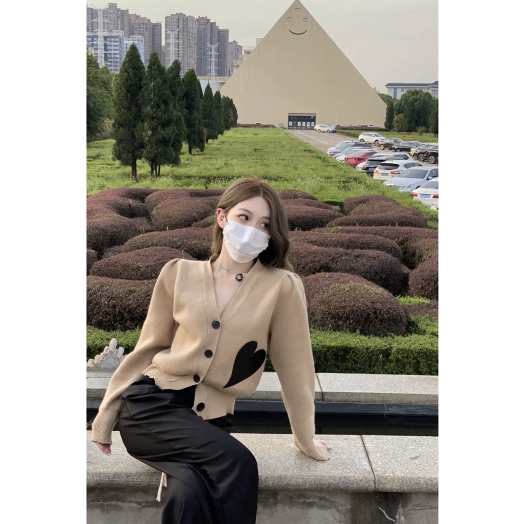 Áo Len Tay Dài Cổ Chữ V Thời Trang Phong Cách Hàn Quốc Cho Nữ