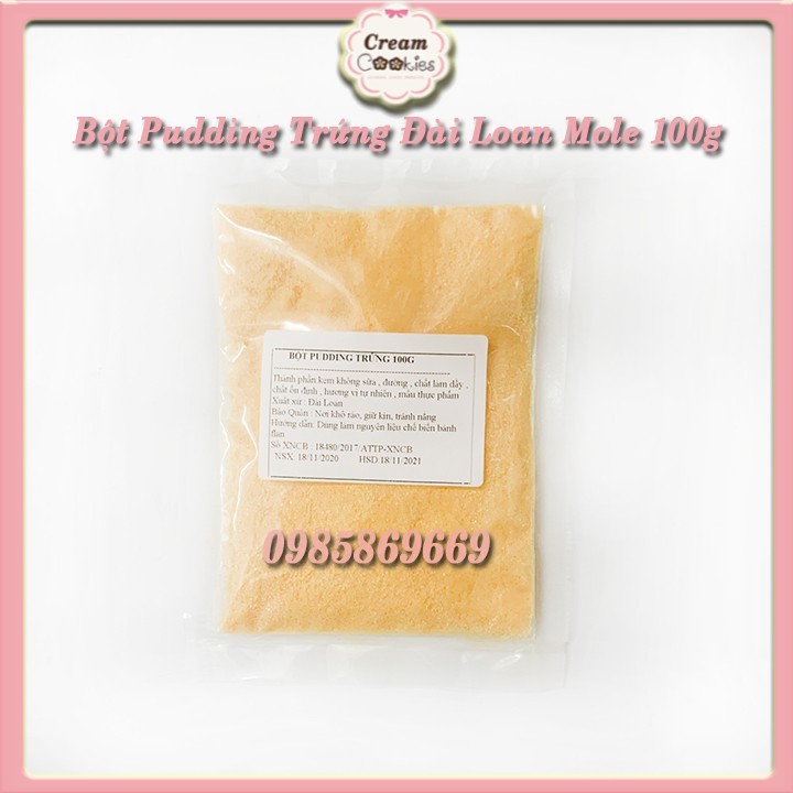 Bột Pudding Trứng Đài Loan Mole Làm Bánh Flan 100g