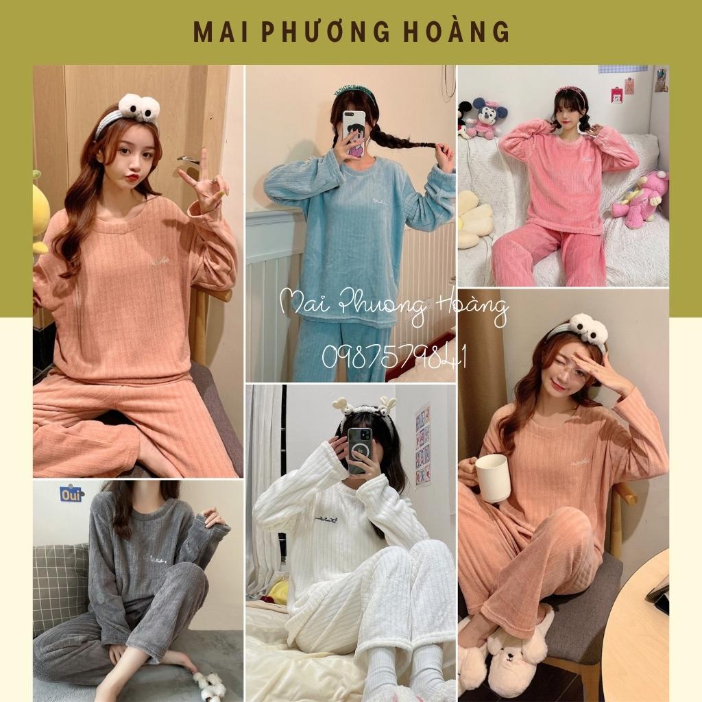 Bộ mặc nhà nữ, bộ lông mềm mướt dày dặn mùa đông siêu ấm hot 2022