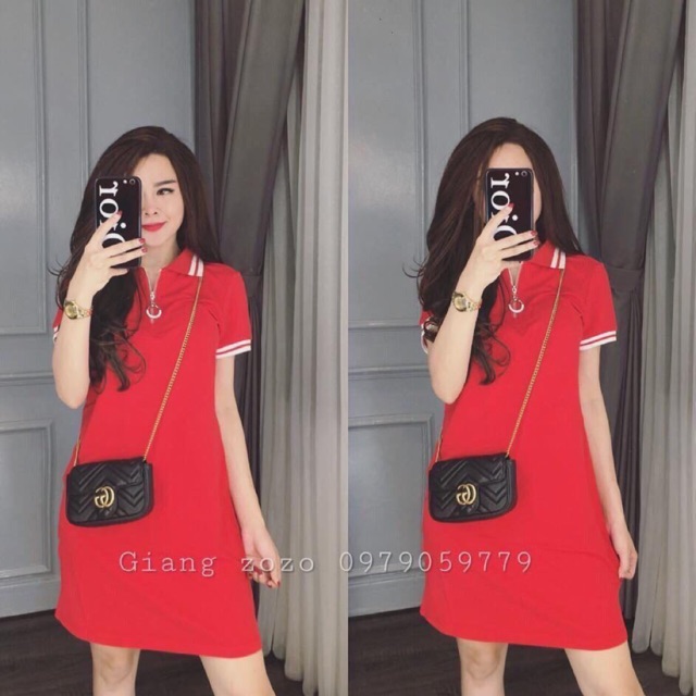 Váy polo khoá kéo