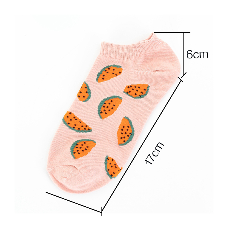 Bộ 5 đôi tất cotton họa tiết trái cây xinh xắn thời trang thường ngày cho nữ