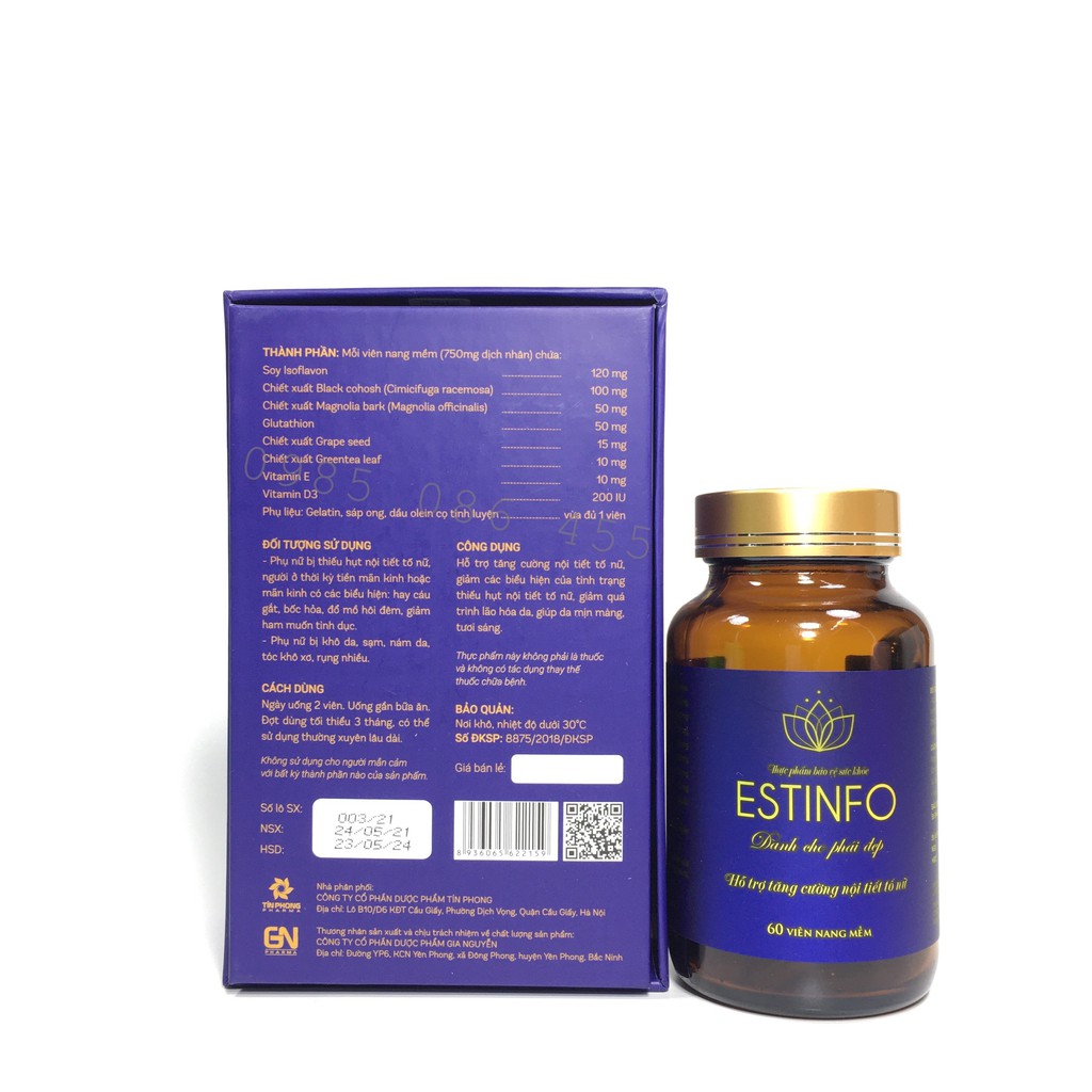 VIÊN UỐNG NỘI TIẾT ESTINFO - hỗ trợ tăng cường nội tiết tố nữ