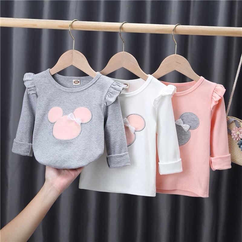 Áo thun dài tay mickey bé gái hàng Quảng Châu cao cấp