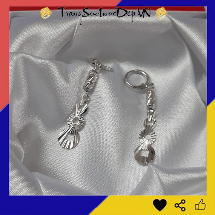 Bông tai nữ tòn ten chạm chiếu lấp lánh phong cách Hàn Quốc sáng đẹp, dễ thương, dễ phối đồ