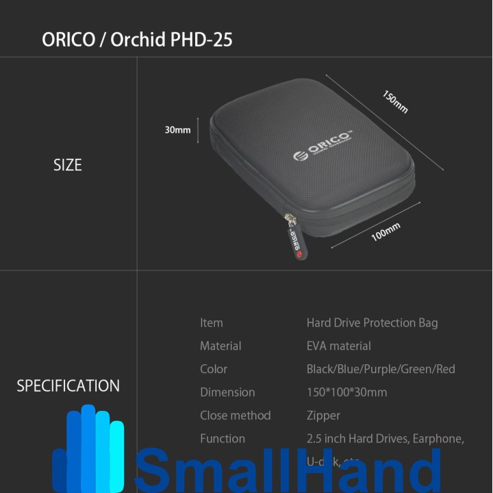 Túi chống sốc ổ cứng 2.5 inch – Orico PHD25 – Chính hãng – Bảo vệ tối ưu cho HDD/SSD size 2,5” - Chất liệu sợi tổng hợp | BigBuy360 - bigbuy360.vn