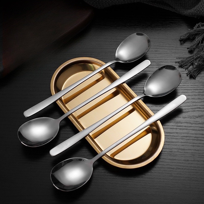 Thìa, muỗng ăn cơm cán dài inox 410  - S9