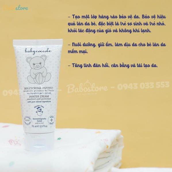Kem giữ ấm từ sáp ong và vitamin Babycoccole 75ml 0M+ cho bé