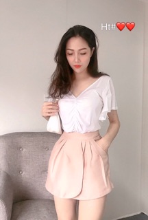 Chân váy tacta vạt lệch