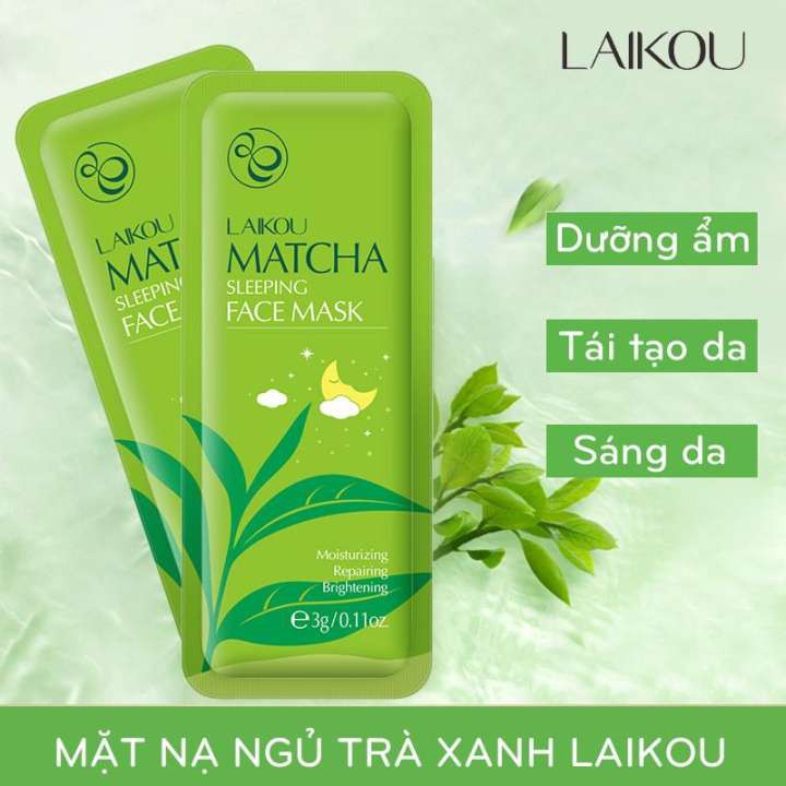 Combo 4 Mặt Nạ Ngủ Dưỡng Ẩm Trà Xanh Hoa Đào Laikou