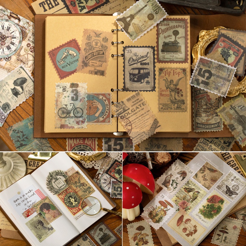 Bộ 60 miếng dán trang trí phong cách vintage