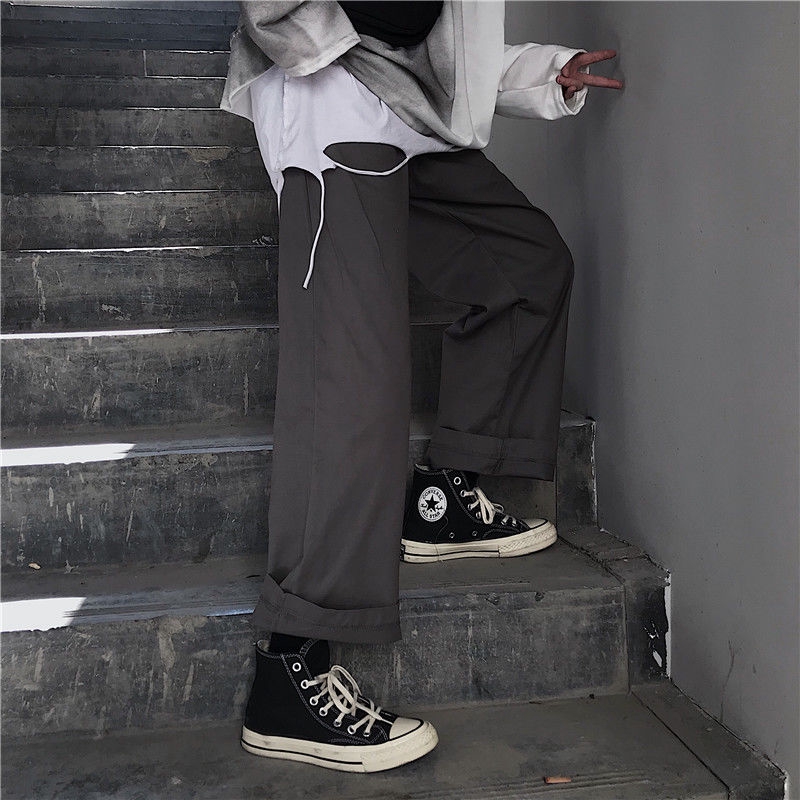 Quần dài ống đứng rộng màu trơn thời trang trẻ trung 22811