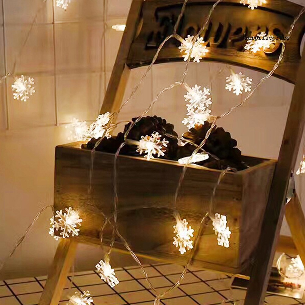 Dây Đèn Led 20 Bóng Hình Bông Tuyết Trang Trí Giáng Sinh