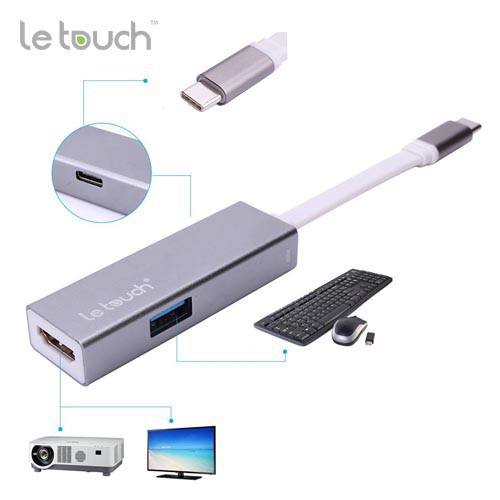 Cáp LETOUCH USB- C TO HDMI + USB 3.0 + ADAPTER