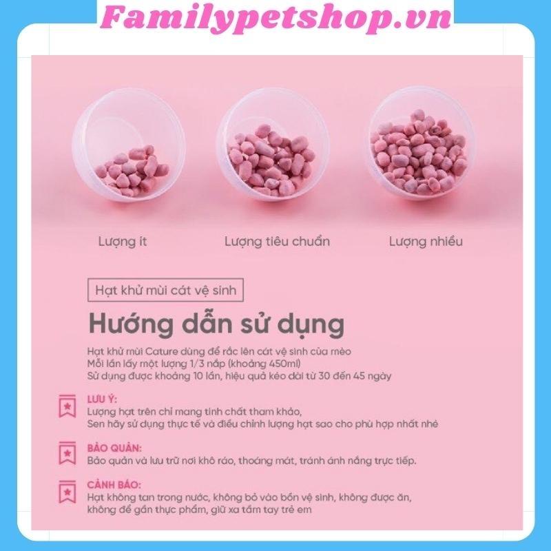 Viên khử mùi cát vệ sinh mèo Cature hộp 450ml-familypetshop.vn