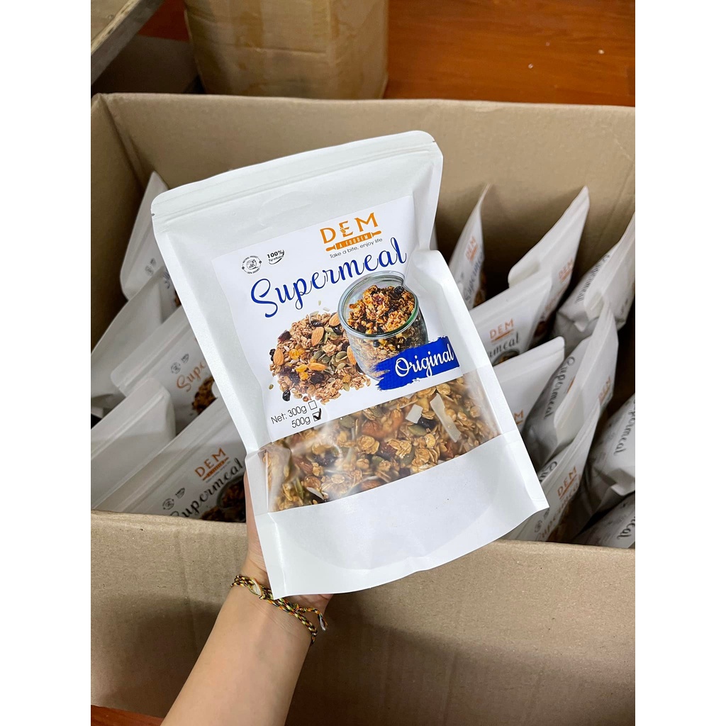 Granola Giảm Cân Vị Dừa Không Đường 500gr /Ngũ cốc Granola Supermeal 500gr