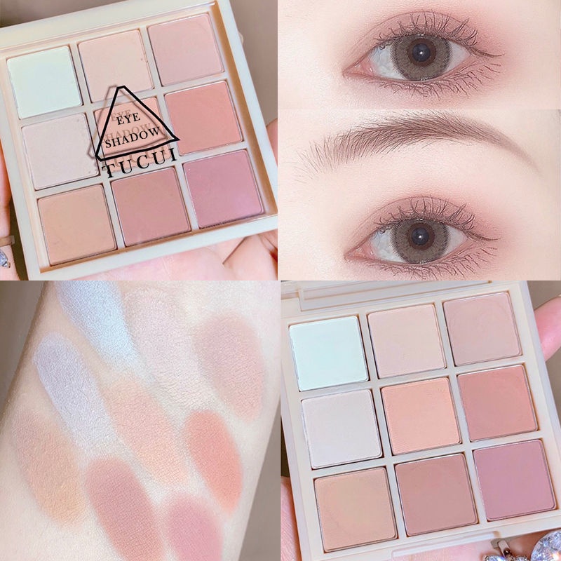 Bảng phấn mắt 9 màu hiệu ứng lì lên màu chuẩn trang điểm thời trang