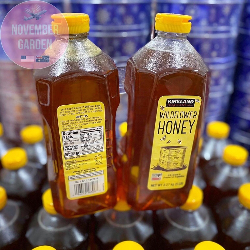 Mật ong Kirkland Wildflower Honey 2.27kg _ Mật ong tinh khiết hữu cơ nguyên chất